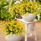 12 Bundles Artificial Flowers for Outdoors Summer Decor, Realistic UV Resistant Fake Plants Faux Plastic Flowers for Outside Planter Home Gardens Patio Porch Yards Cemetery Decor(Yellow)